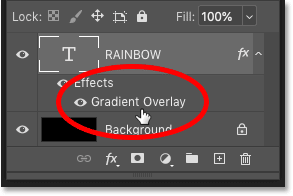روی جلد لایه Gradient Overlay در پنل لایه های فتوشاپ دوبار کلیک کنید